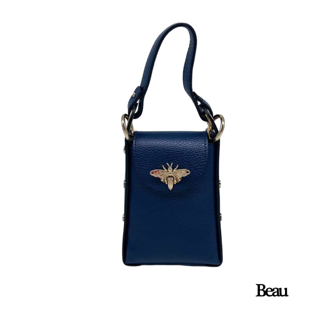 TAS EMMA - LEDER - BLAUW - Afbeelding 1