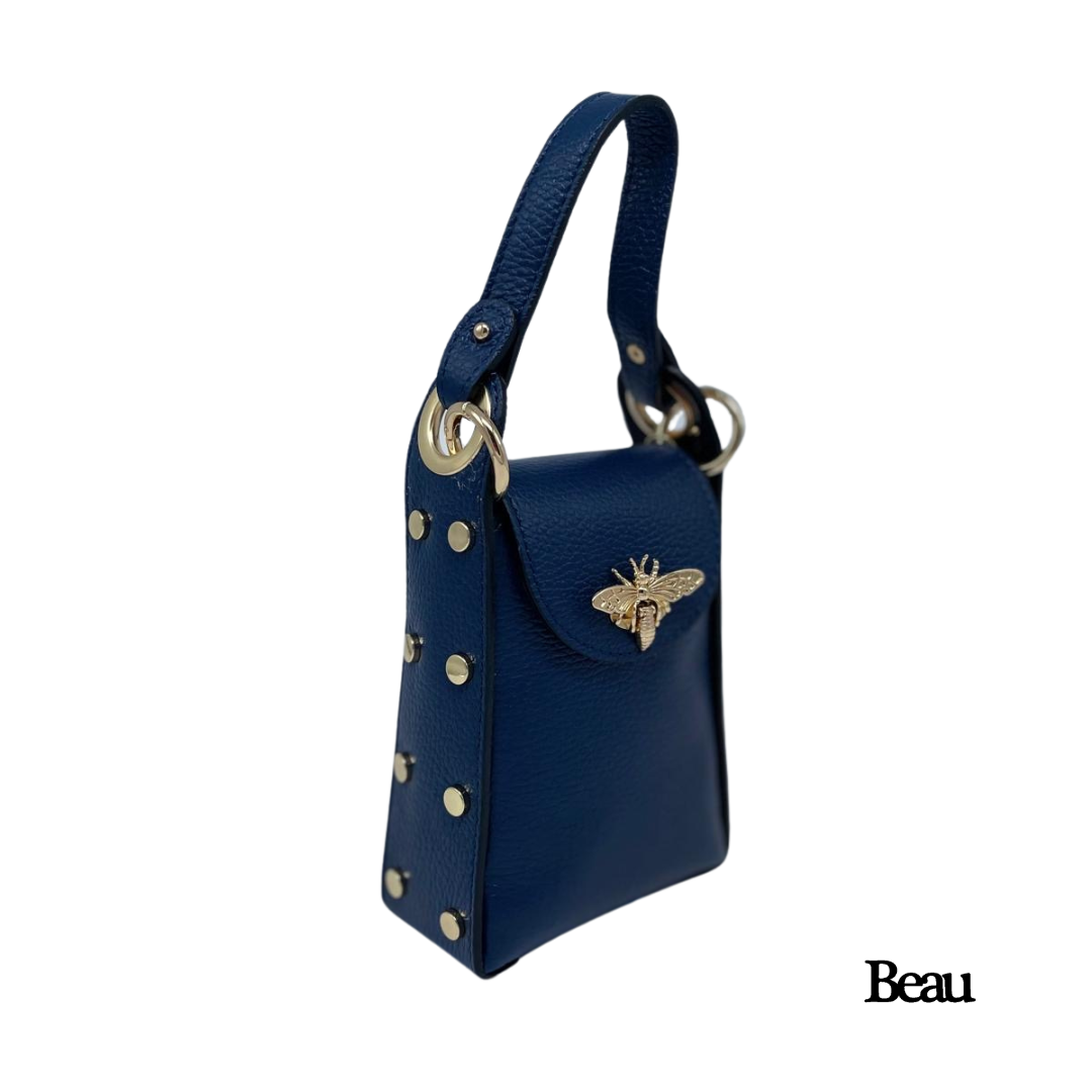 TAS EMMA - LEDER - BLAUW - Afbeelding 3