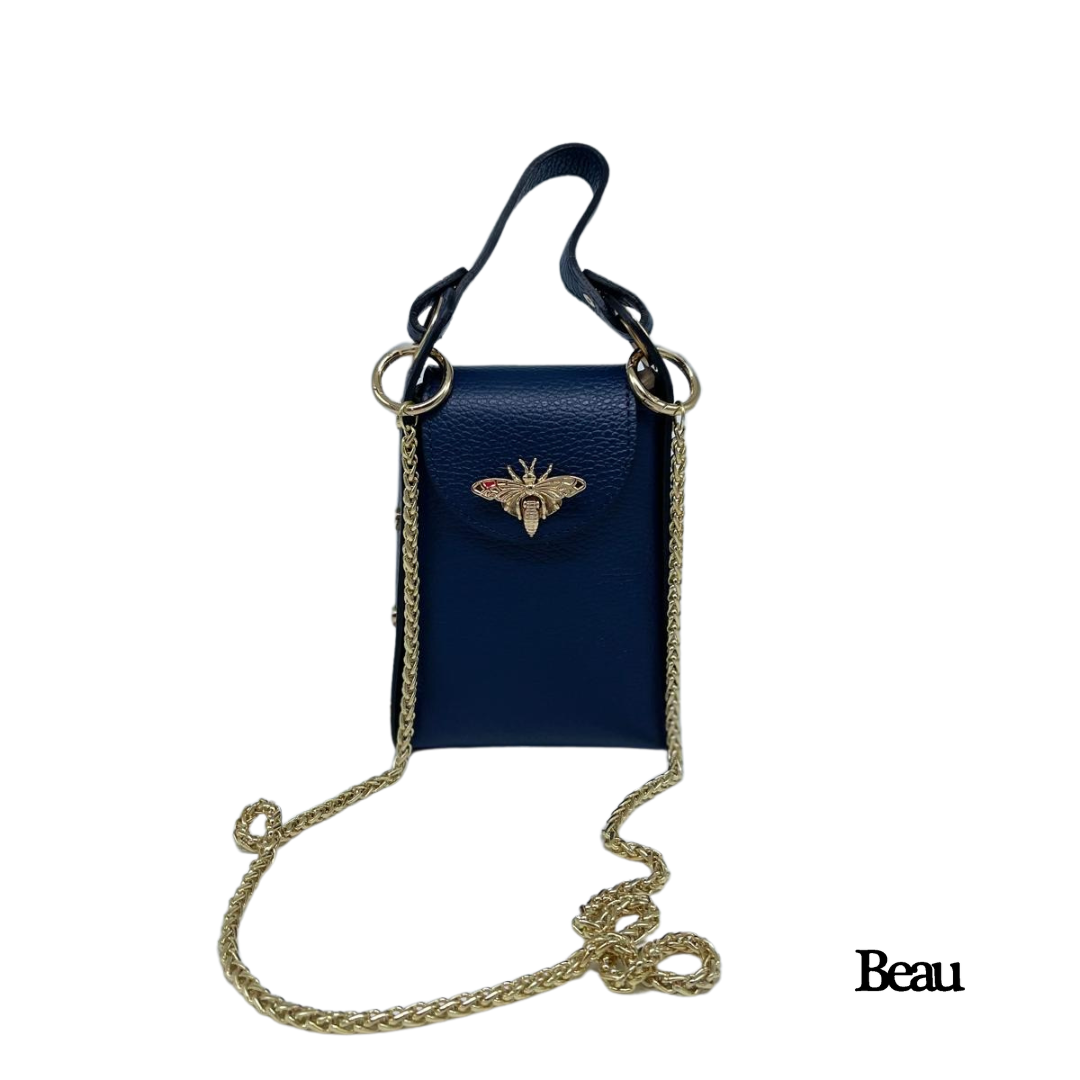 TAS EMMA - LEDER - BLAUW - Afbeelding 2
