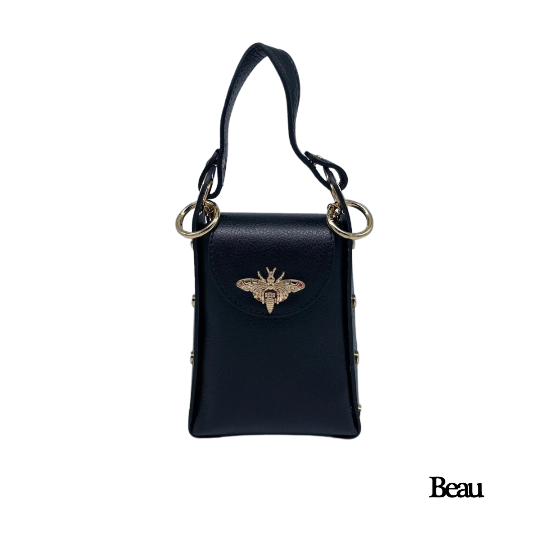 TAS EMMA - LEDER - ZWART - Afbeelding 1
