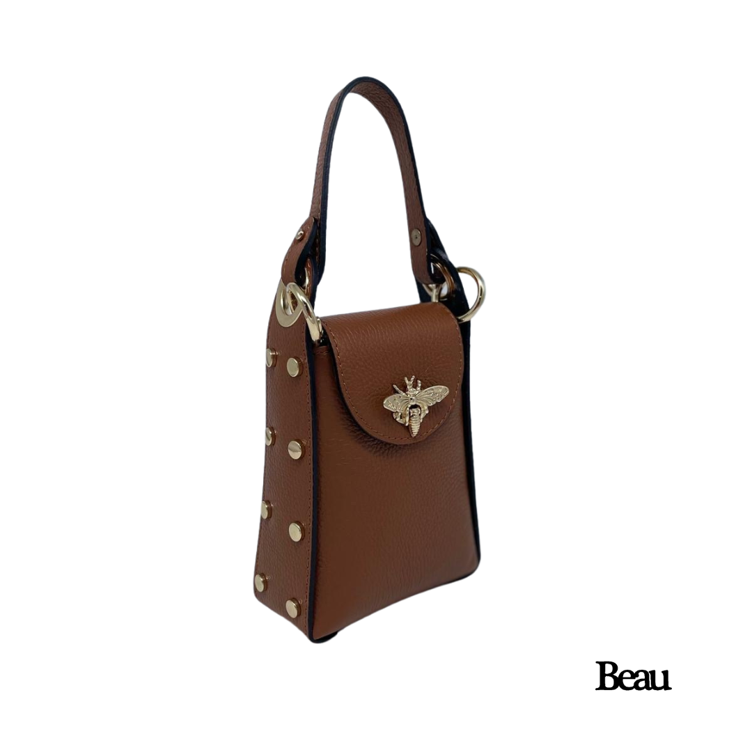 TAS EMMA - LEDER - CAMEL - Afbeelding 2