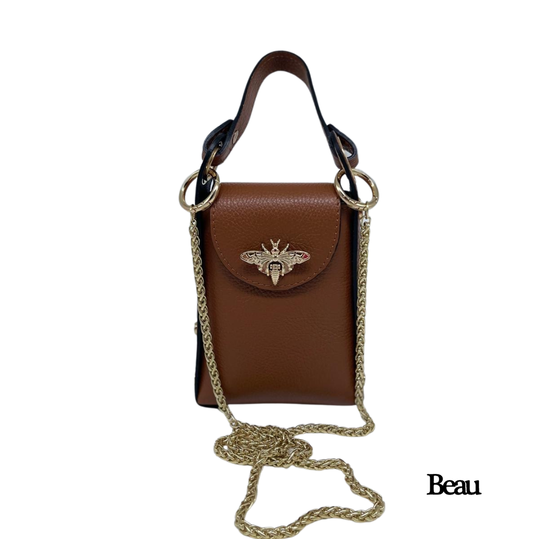 TAS EMMA - LEDER - CAMEL - Afbeelding 3