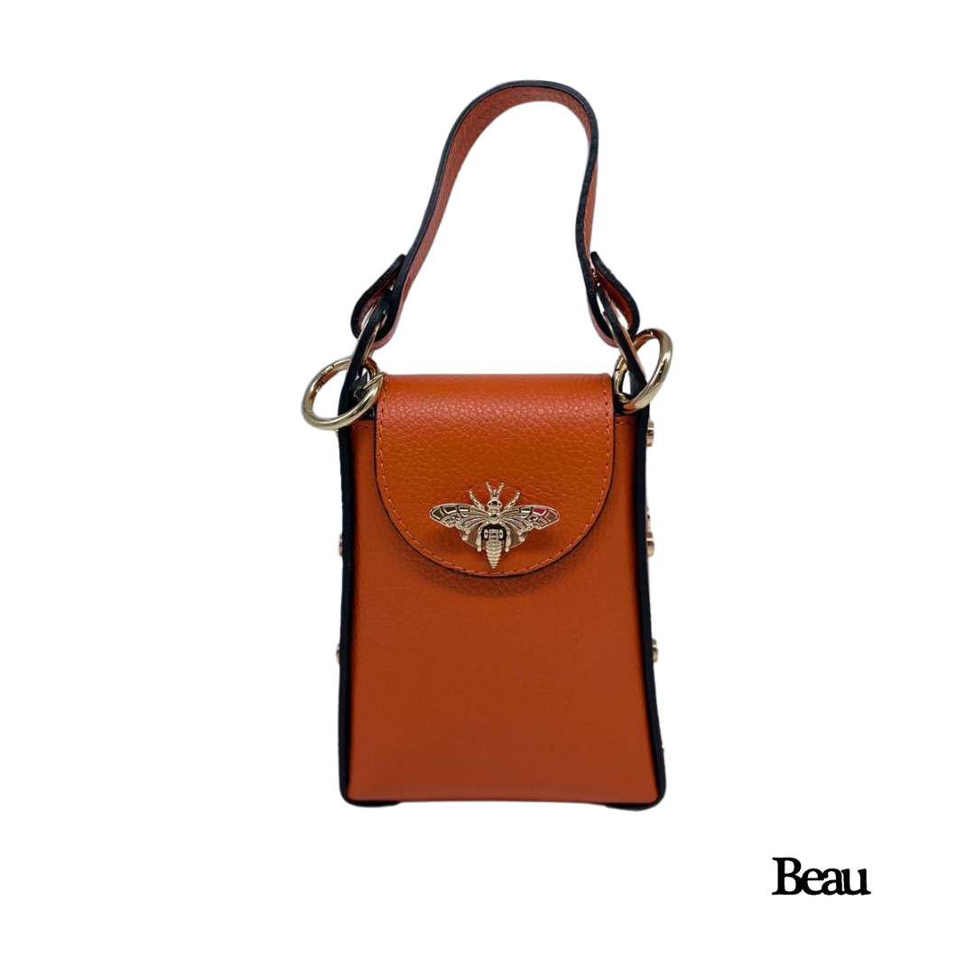 TAS EMMA - LEDER - ORANJE - Afbeelding 1