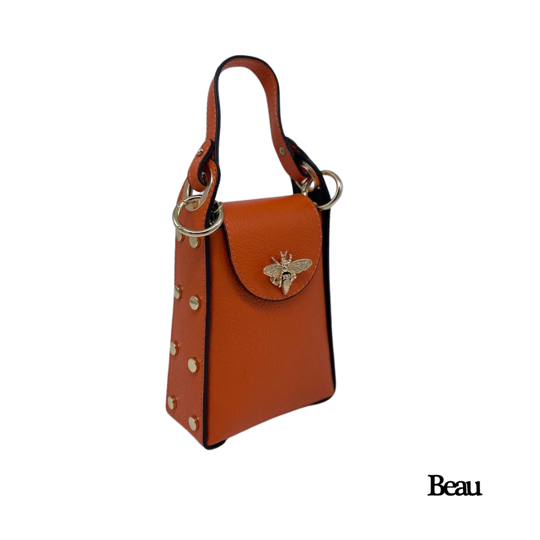 TAS EMMA - LEDER - ORANJE - Afbeelding 2