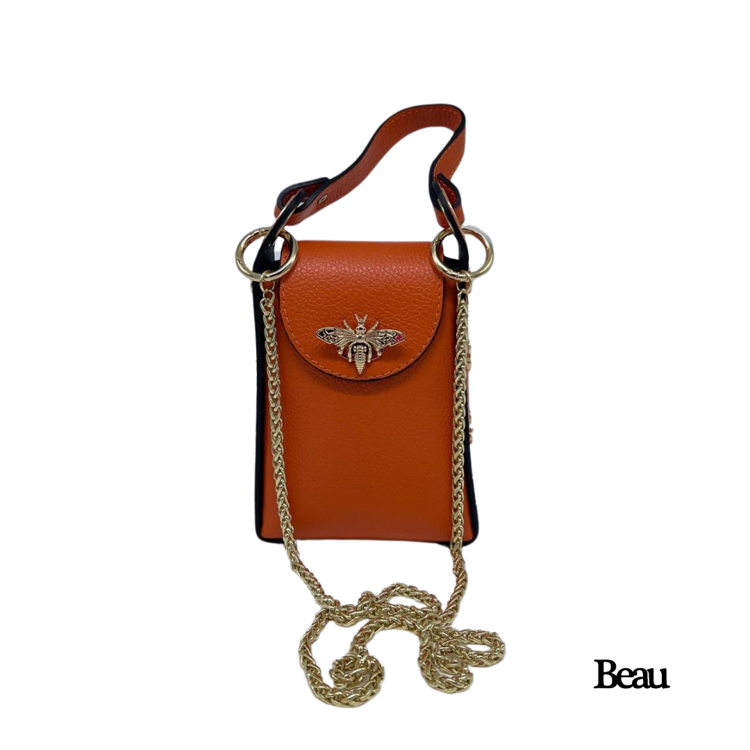 TAS EMMA - LEDER - ORANJE - Afbeelding 3