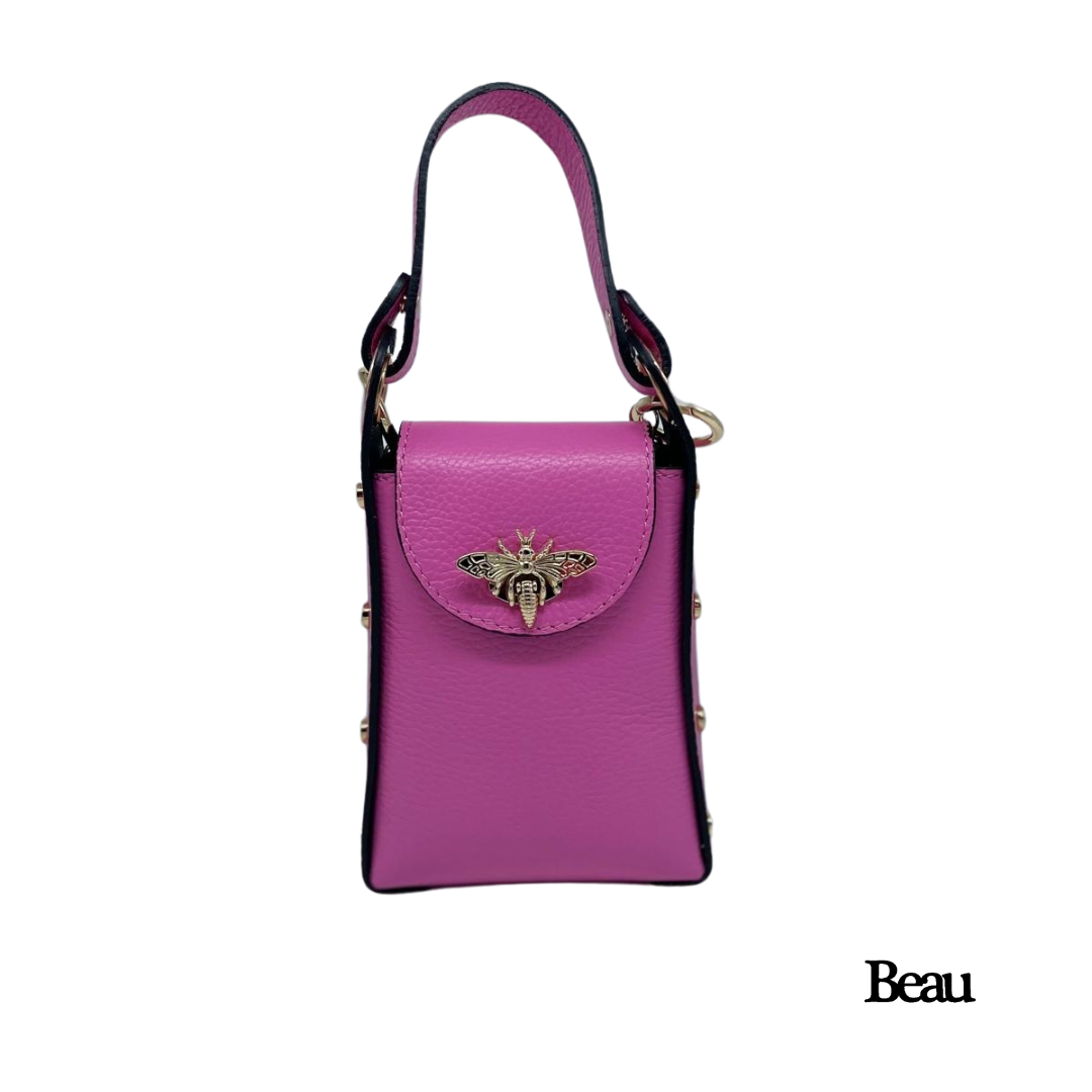 TAS EMMA - LEDER - ROOS - Afbeelding 1