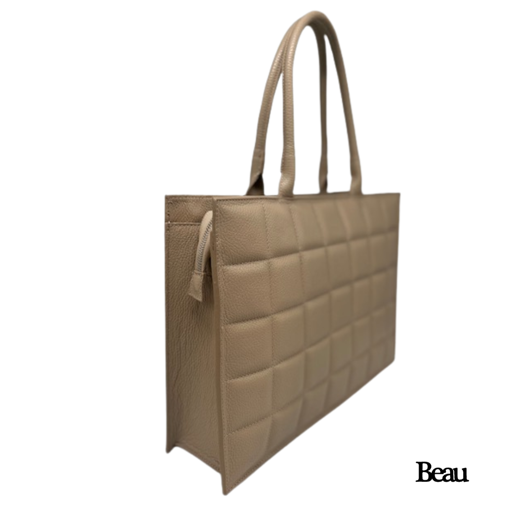 TAS CLAIRE - LEDER - LICHT TAUPE - Afbeelding 2