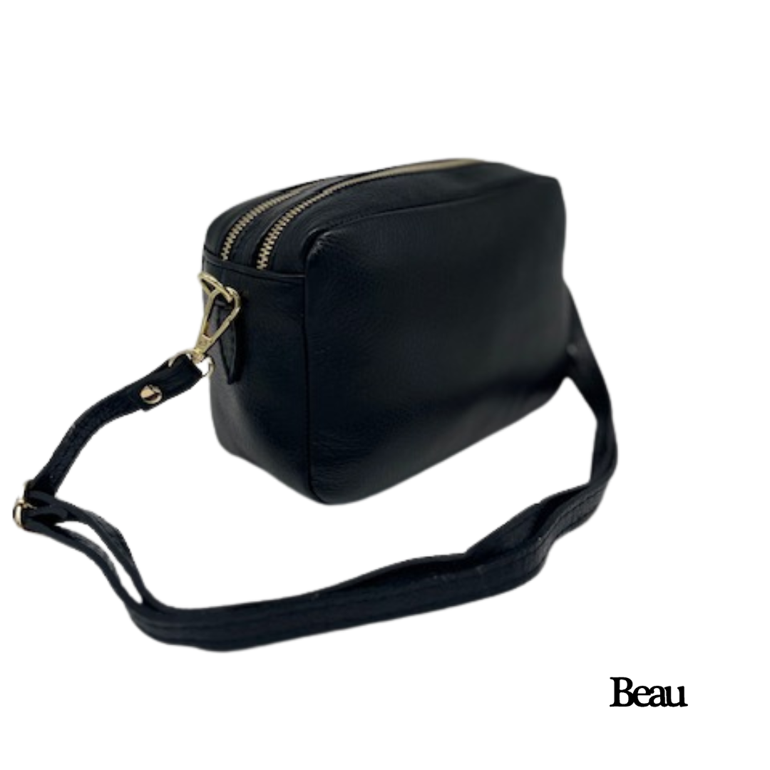 TAS ELLEN - LEDER - ZWART/ZILVER - Afbeelding 2