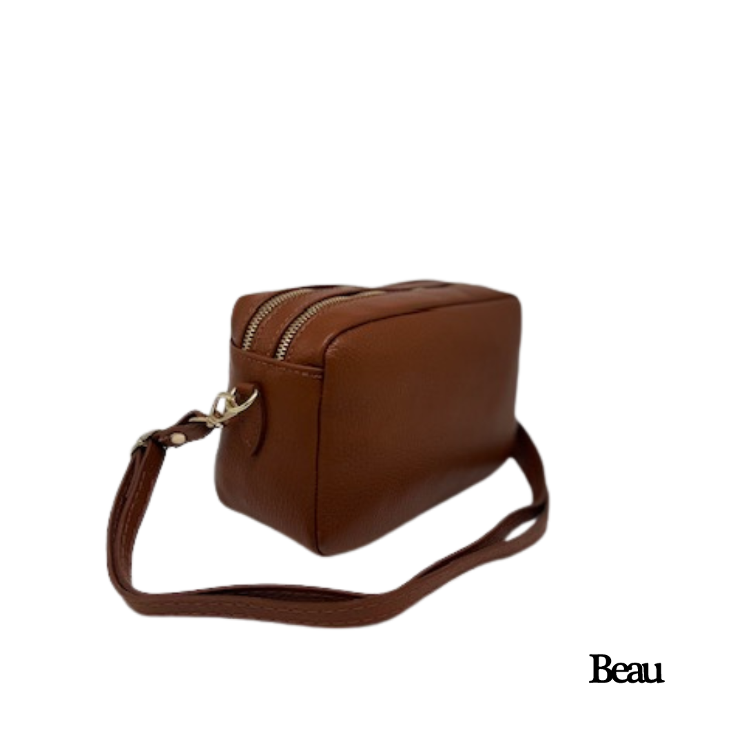 TAS ELLEN - LEDER - CAMEL - Afbeelding 4