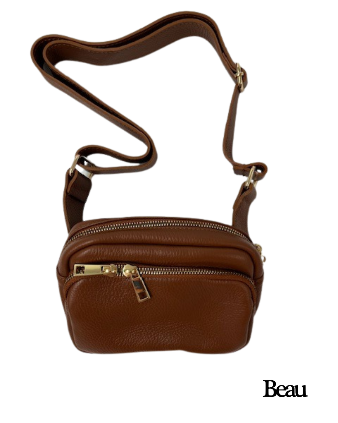 TAS TRUDY - LEDER - CAMEL - Afbeelding 1