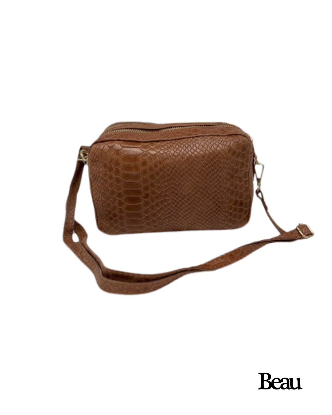TAS MILA SNAKE - LEDER - CAMEL - Afbeelding 4