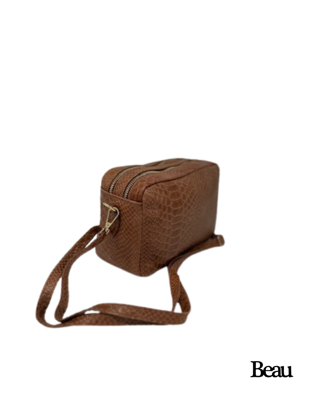 TAS MILA SNAKE - LEDER - CAMEL - Afbeelding 5
