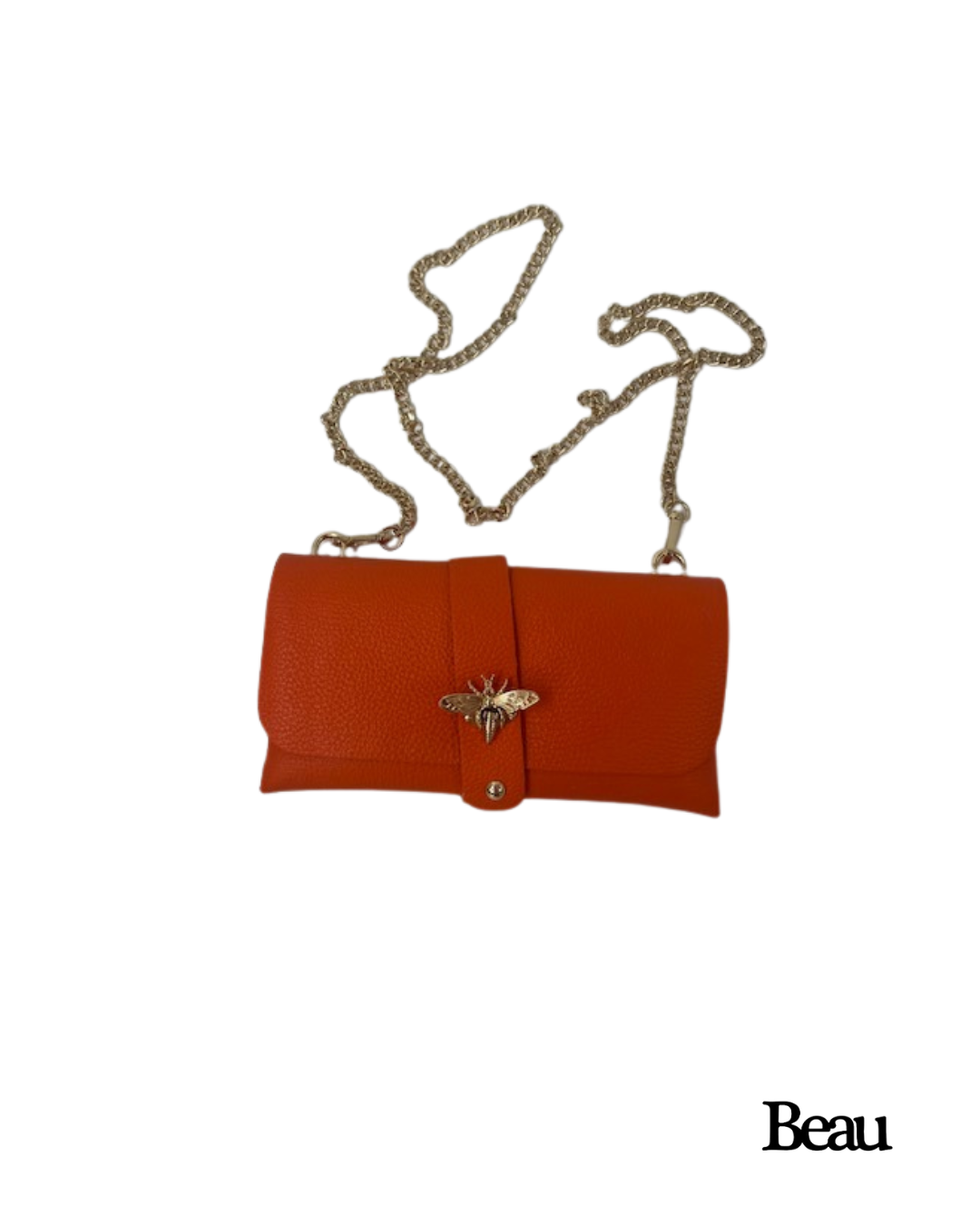 TAS MAJA - LEDER - ORANJE - Afbeelding 1