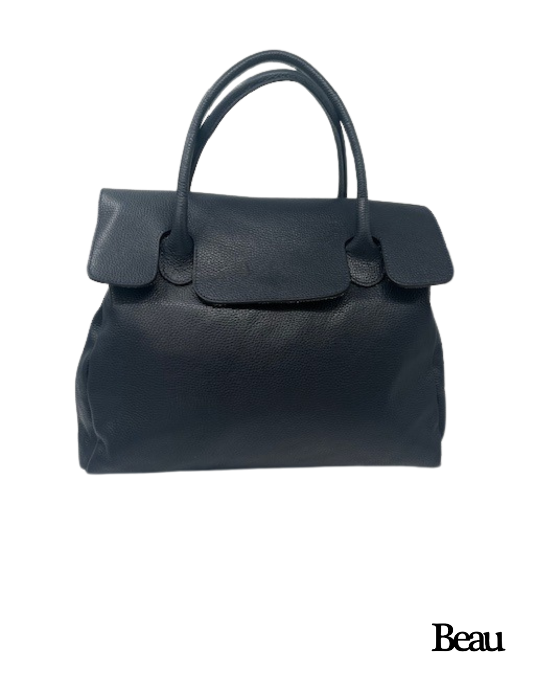 TAS PAULETTE LARGE - LEDER - DONKER BLAUW - Afbeelding 1