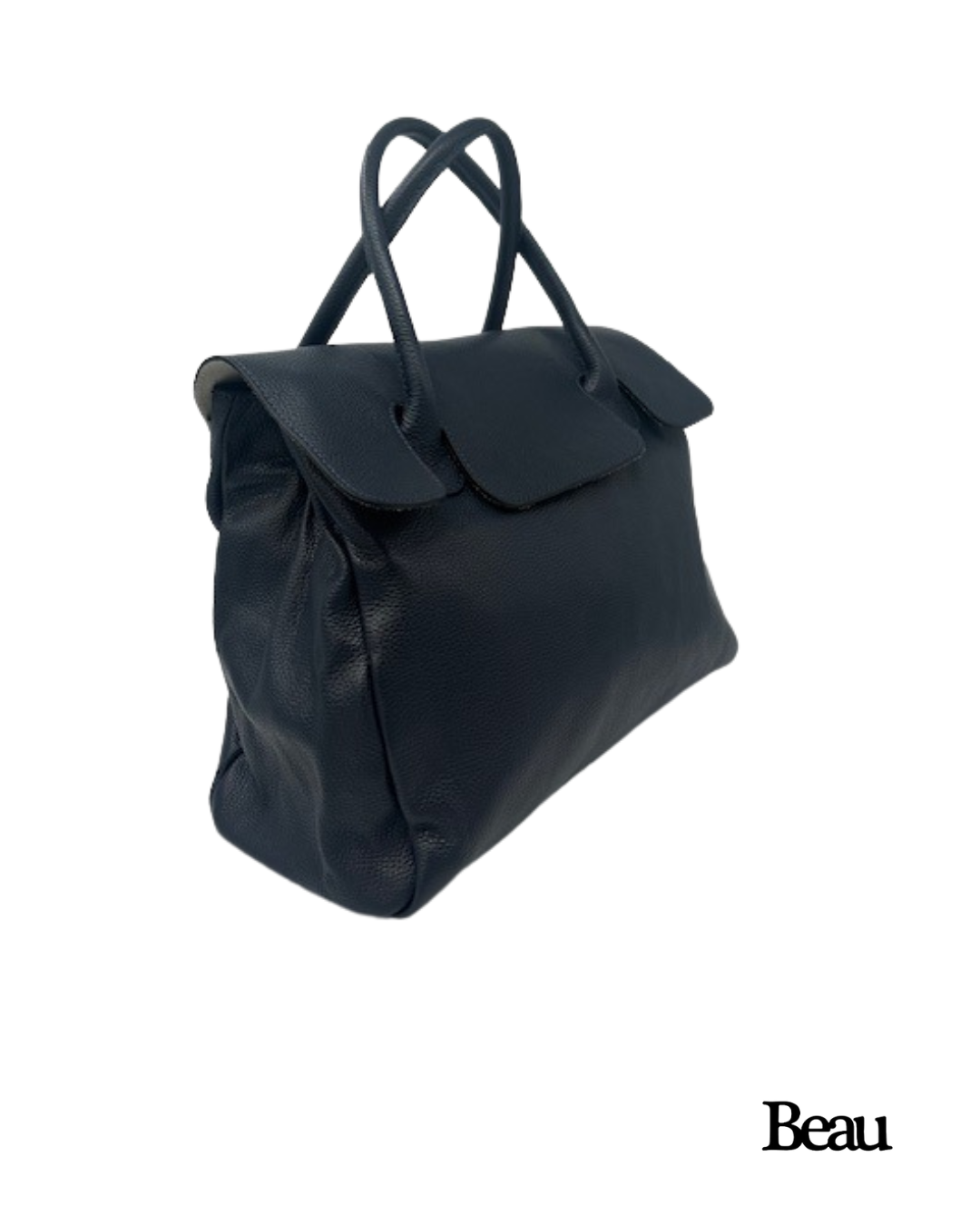 TAS PAULETTE LARGE - LEDER - DONKER BLAUW - Afbeelding 2
