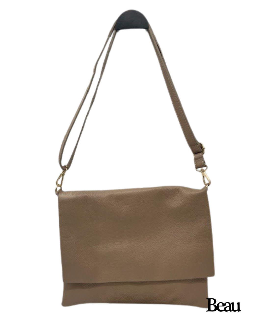 TAS PEGGY LARGE - LEDER - DONKER BEIGE - Afbeelding 1